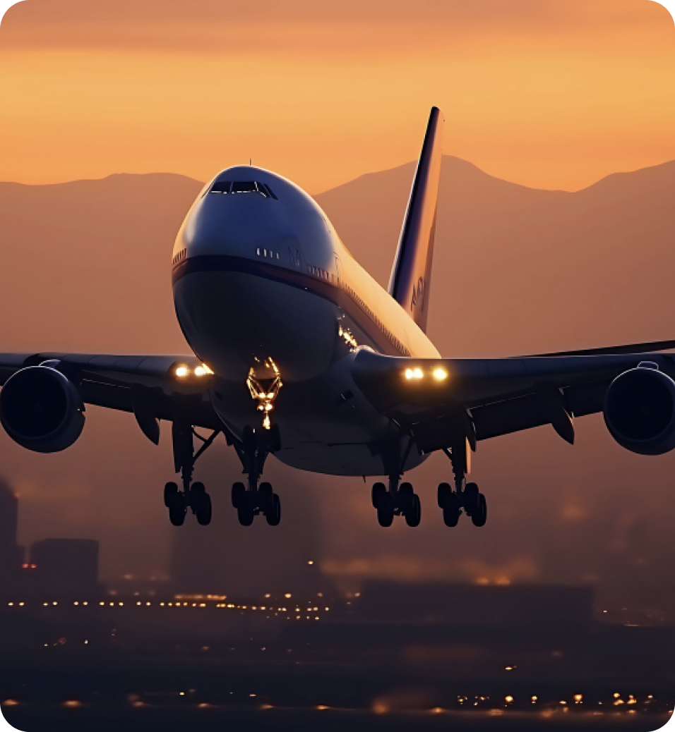 Airplane illustration representing flight booking